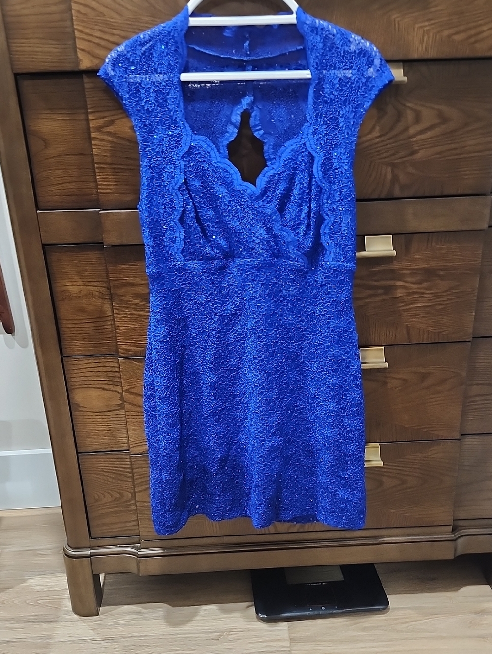 Connected Apparel Vibrant Blue Backless Dress